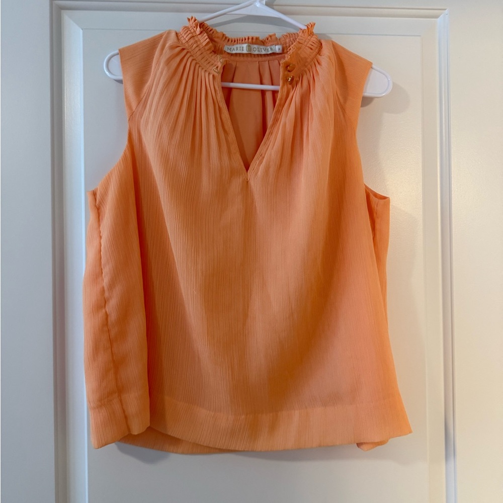 Marie Oliver Sleeveless Orange Blouse